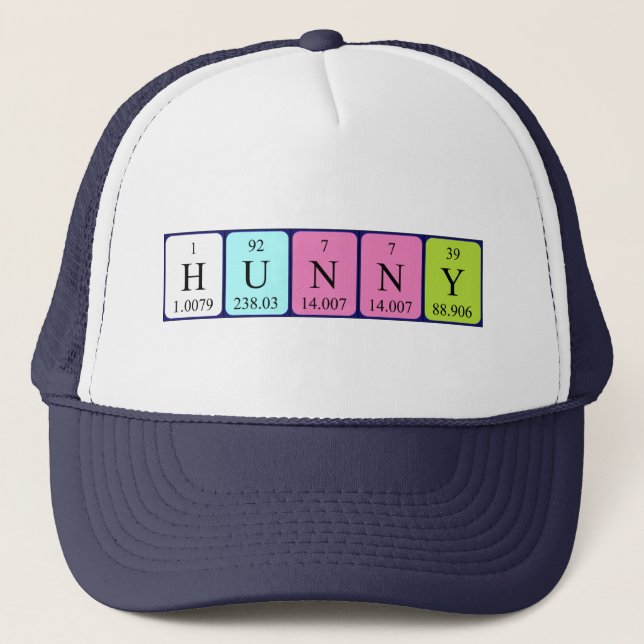 Gorra de nombres de tabla periódica de Hunny (Anverso)