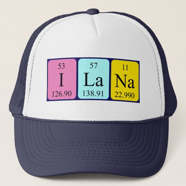Gorra de nombres de tabla periódica de Ilana (Anverso)