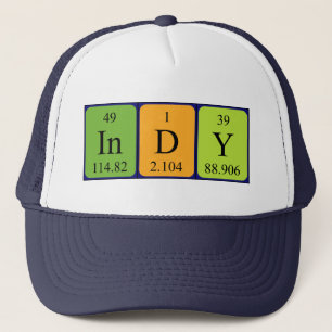 Gorra de nombres de tabla periódica de Indy