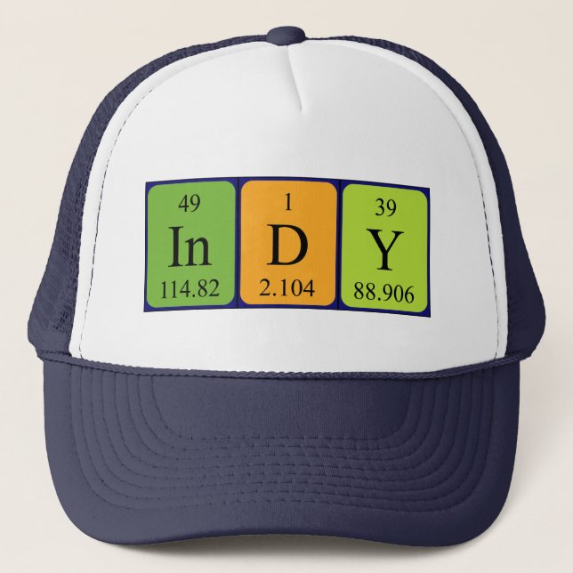 Gorra de nombres de tabla periódica de Indy (Anverso)