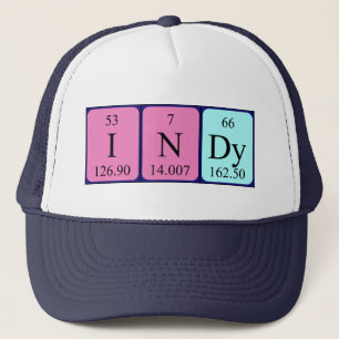 Gorra de nombres de tabla periódica de Indy