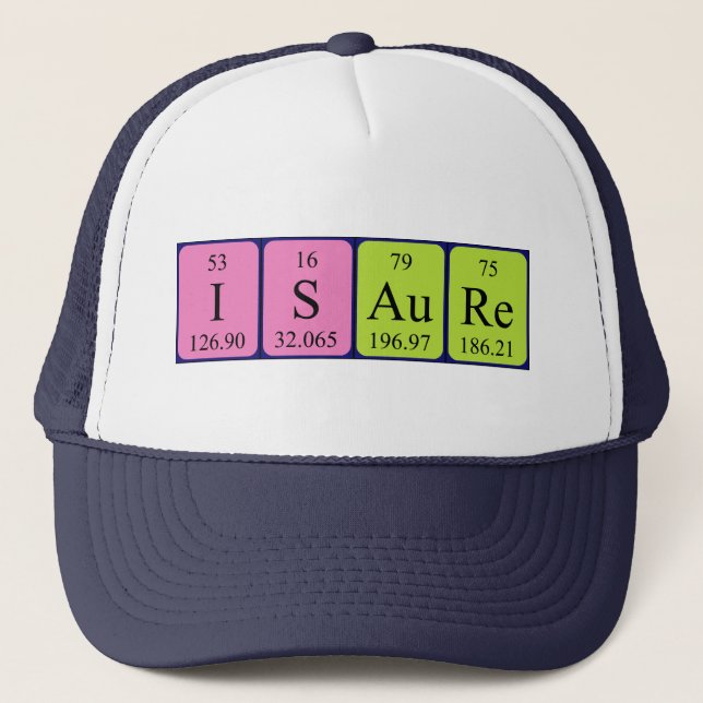 Gorra de nombres de tabla periódica de Isaure (Anverso)