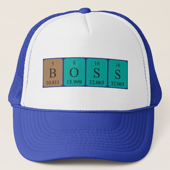 Gorra de nombres de tabla periódica de jefe (Anverso)