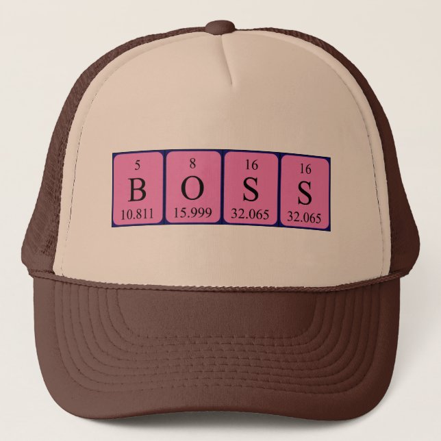 Gorra de nombres de tabla periódica de jefe (Anverso)