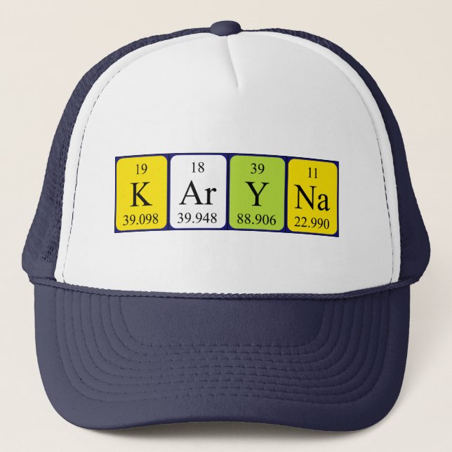 Gorra de nombres de tabla periódica de Karyna (Anverso)