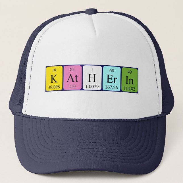 Gorra de nombres de tabla periódica de Katherin (Anverso)