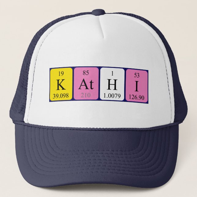 Gorra de nombres de tabla periódica de Kathi (Anverso)