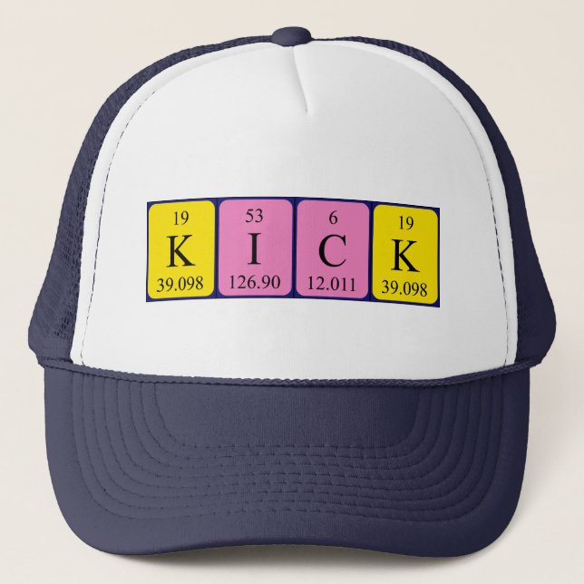 Gorra de nombres de tabla periódica de Kick (Anverso)