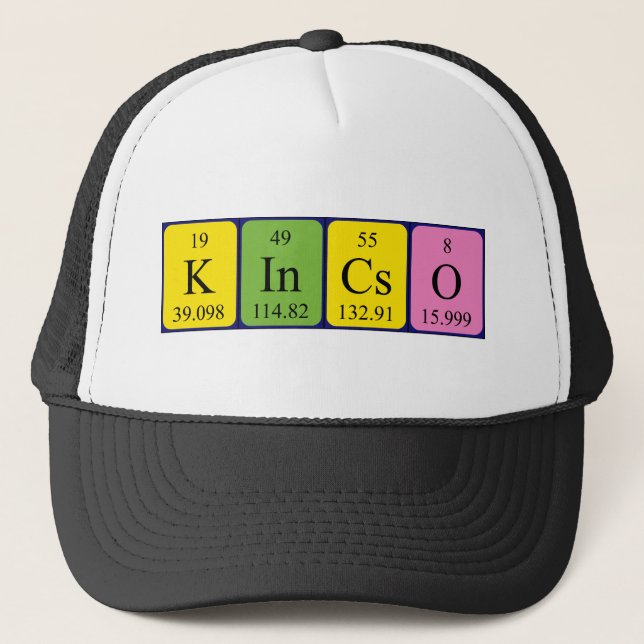Gorra de nombres de tabla periódica de Kincsö (Anverso)