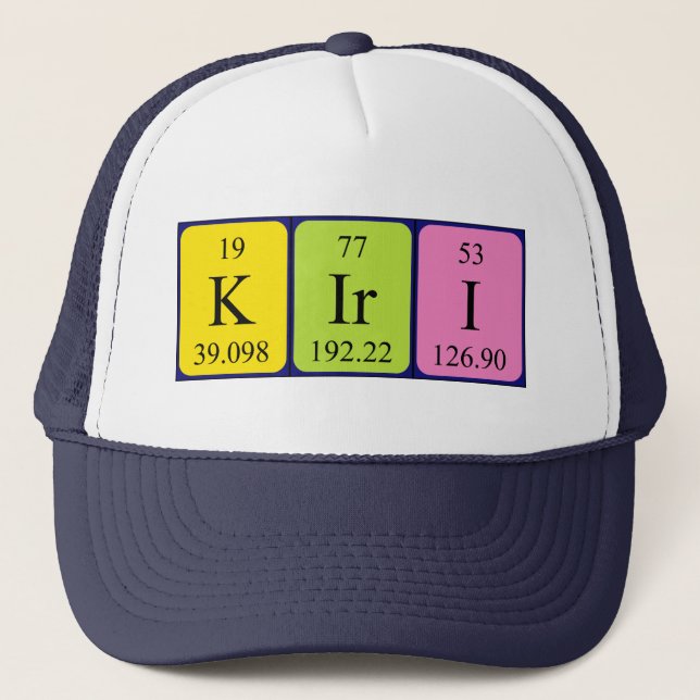 Gorra de nombres de tabla periódica de Kiri (Anverso)