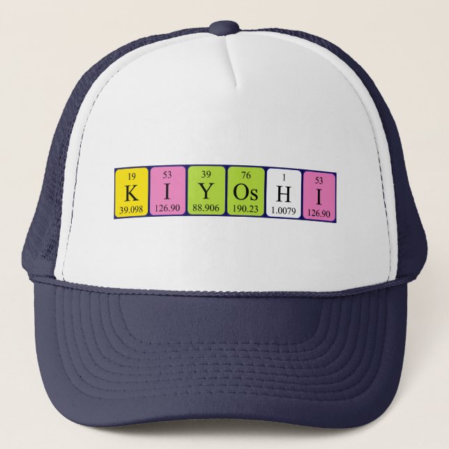 Gorra de nombres de tabla periódica de Kiyoshi (Anverso)