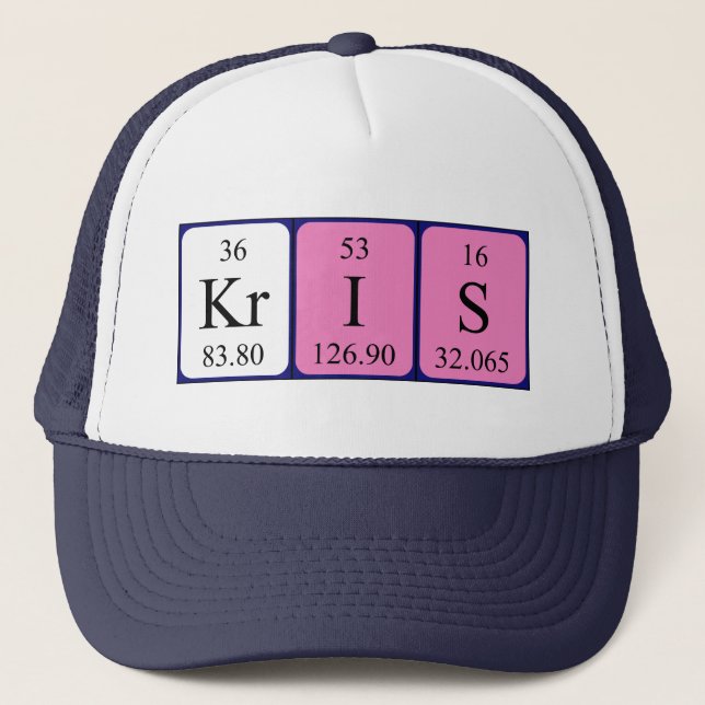 Gorra de nombres de tabla periódica de Kris (Anverso)