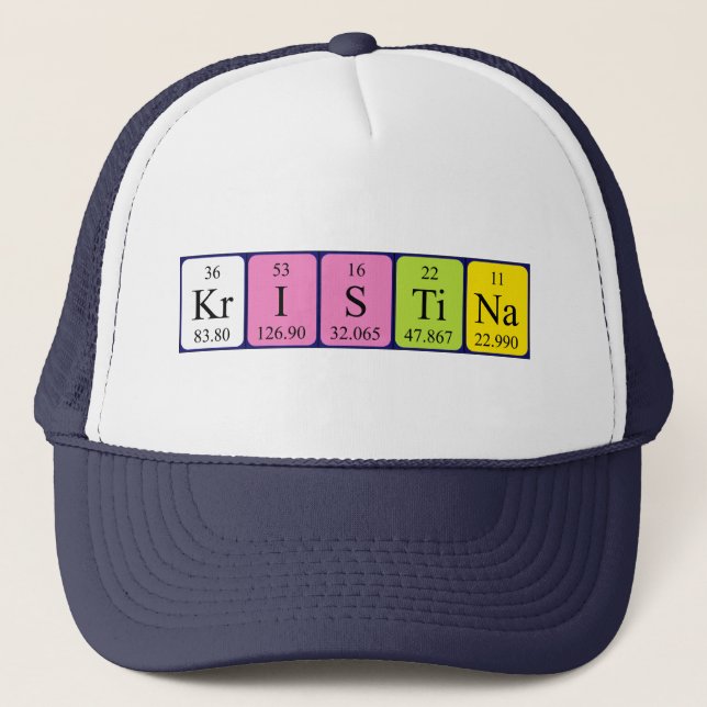 Gorra de nombres de tabla periódica de Kristina (Anverso)