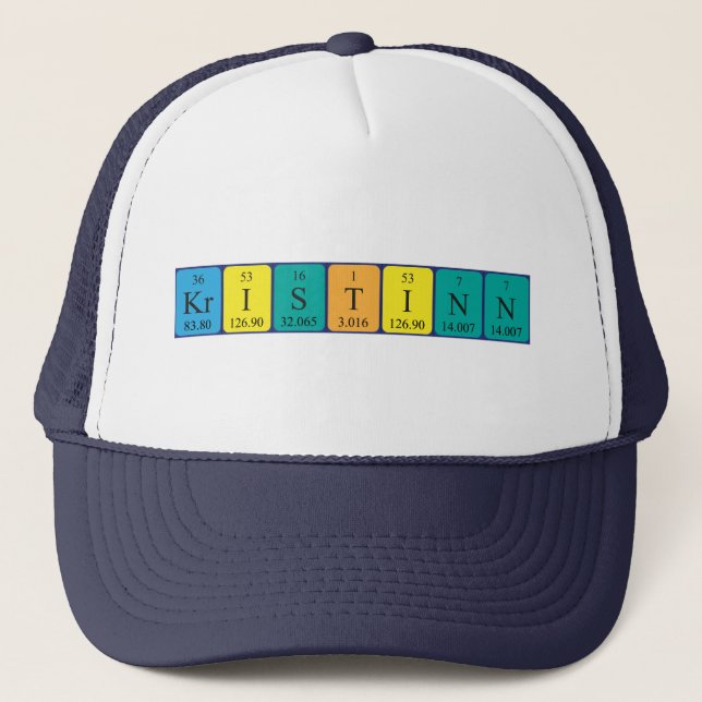 Gorra de nombres de tabla periódica de Kristinn (Anverso)