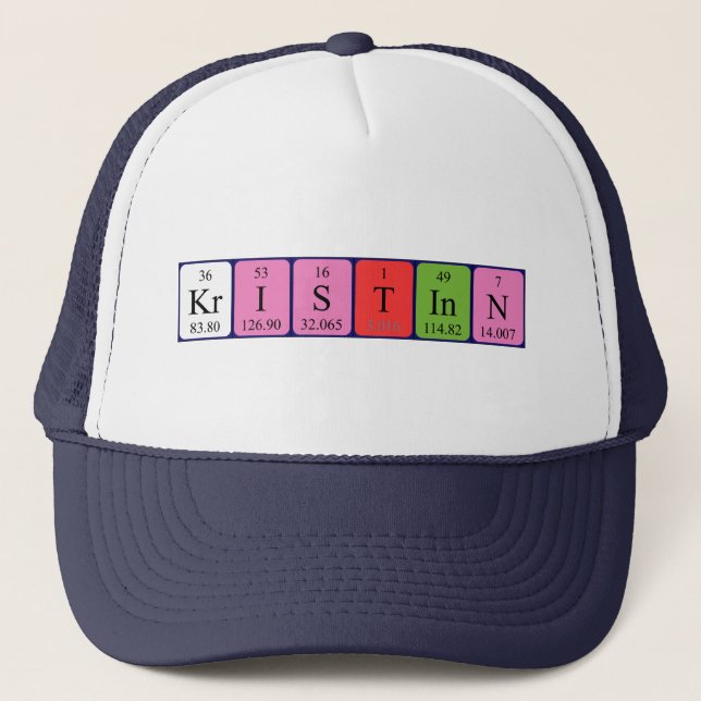 Gorra de nombres de tabla periódica de Kristinn (Anverso)