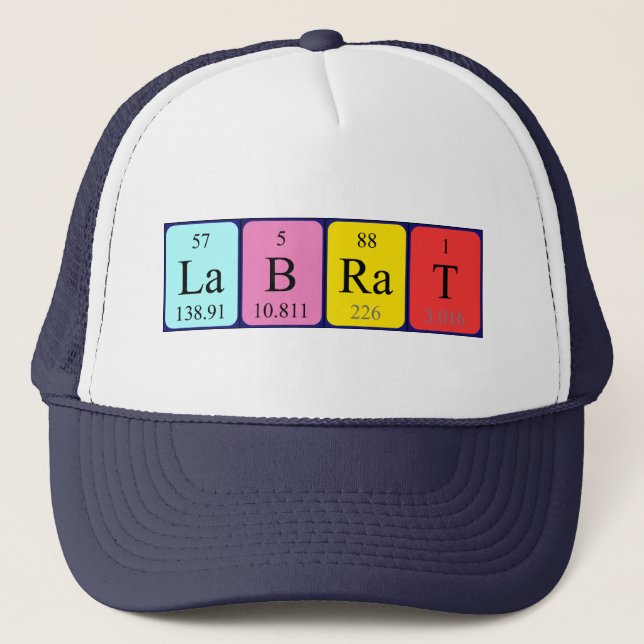 Gorra de nombres de tabla periódica de Lab Rat (Anverso)