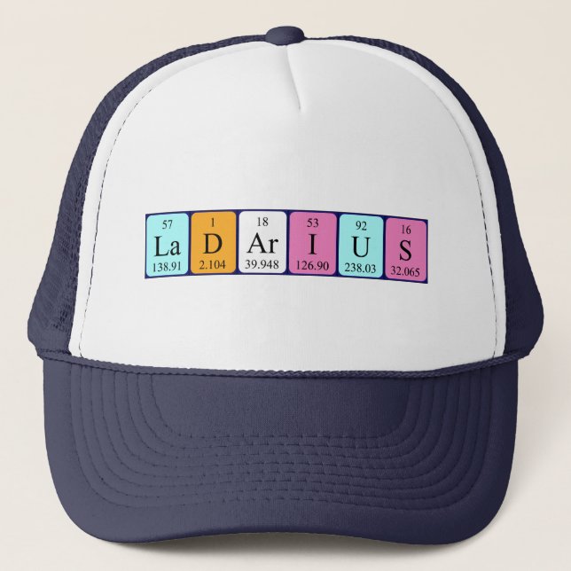 Gorra de nombres de tabla periódica de Ladarius (Anverso)