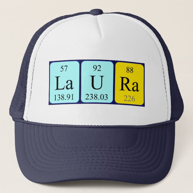 Gorra de nombres de tabla periódica de Laura (Anverso)