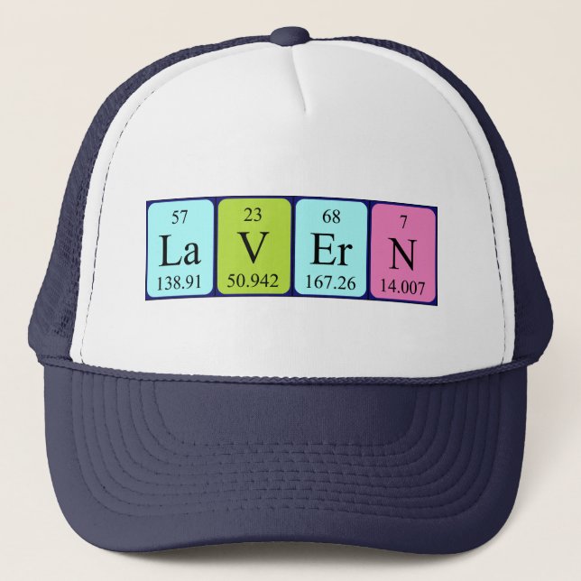 Gorra de nombres de tabla periódica de Lavern (Anverso)