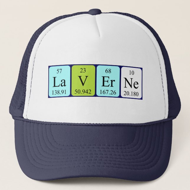 Gorra de nombres de tabla periódica de Laverne (Anverso)
