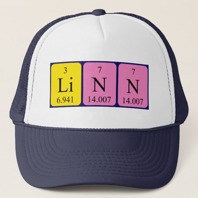 Gorra de nombres de tabla periódica de línea (Anverso)