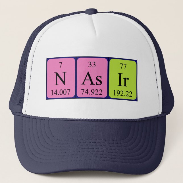 Gorra de nombres de tabla periódica de Nasir (Anverso)