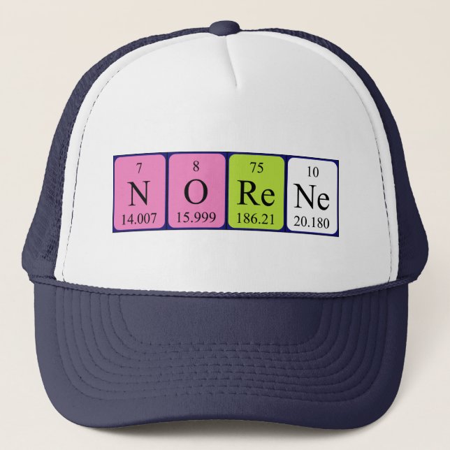 Gorra de nombres de tabla periódica de norene (Anverso)