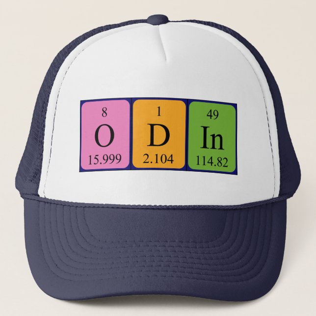 Gorra de nombres de tabla periódica de Odin (Anverso)