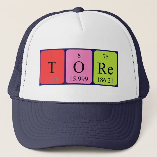 Gorra de nombres de tabla periódica de registro (Anverso)