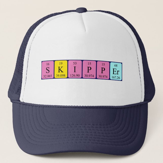 Gorra de nombres de tabla periódica de salteador (Anverso)