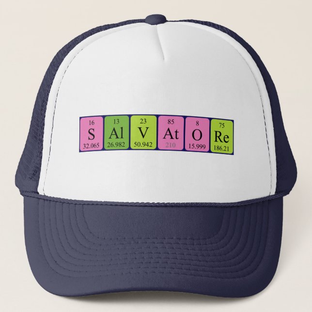 Gorra de nombres de tabla periódica de Salvatore (Anverso)