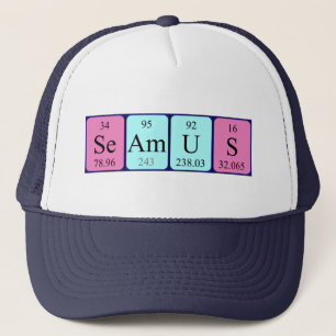 Gorra de nombres de tabla periódica de Seamus