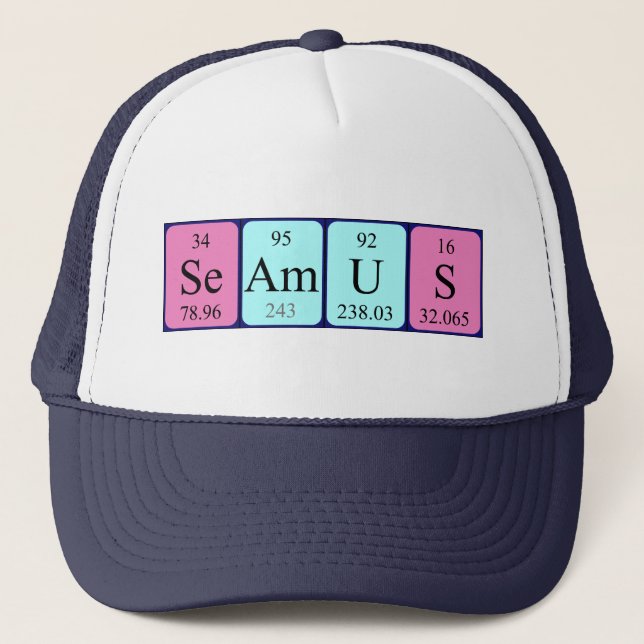 Gorra de nombres de tabla periódica de Seamus (Anverso)