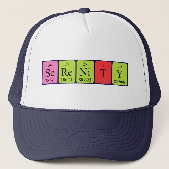 Gorra de nombres de tabla periódica de serenidad (Anverso)
