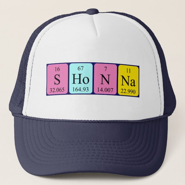 Gorra de nombres de tabla periódica de Shonna (Anverso)