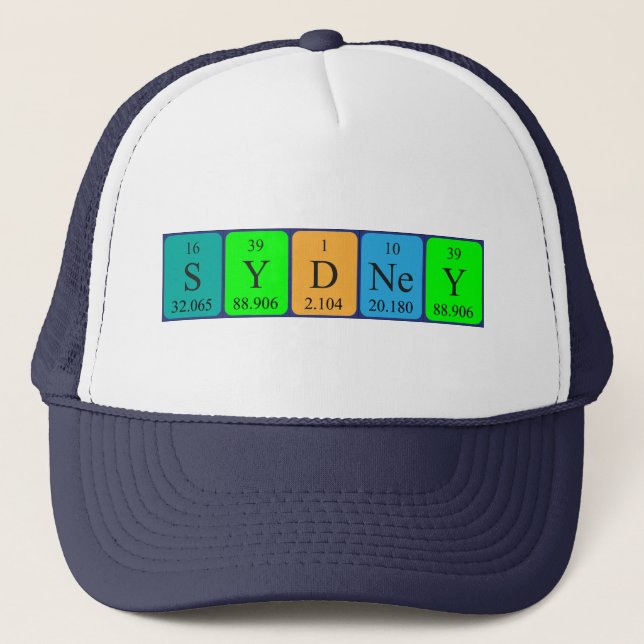 Gorra de nombres de tabla periódica de Sídney (Anverso)