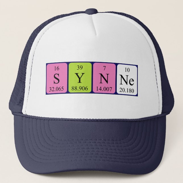 Gorra de nombres de tabla periódica de sincronizac (Anverso)