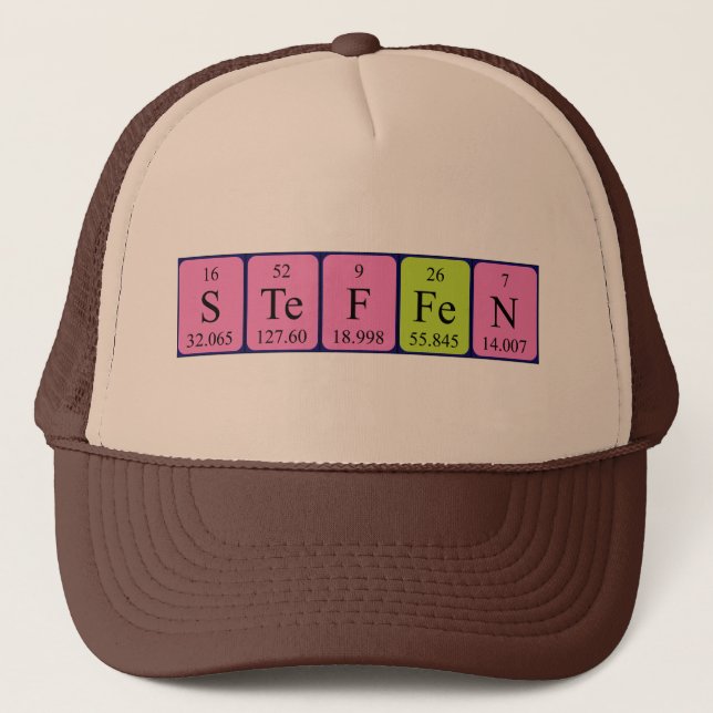 Gorra de nombres de tabla periódica de Steffen (Anverso)