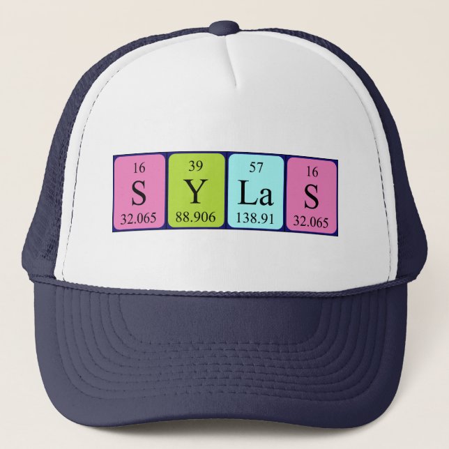 Gorra de nombres de tabla periódica de Sylas (Anverso)
