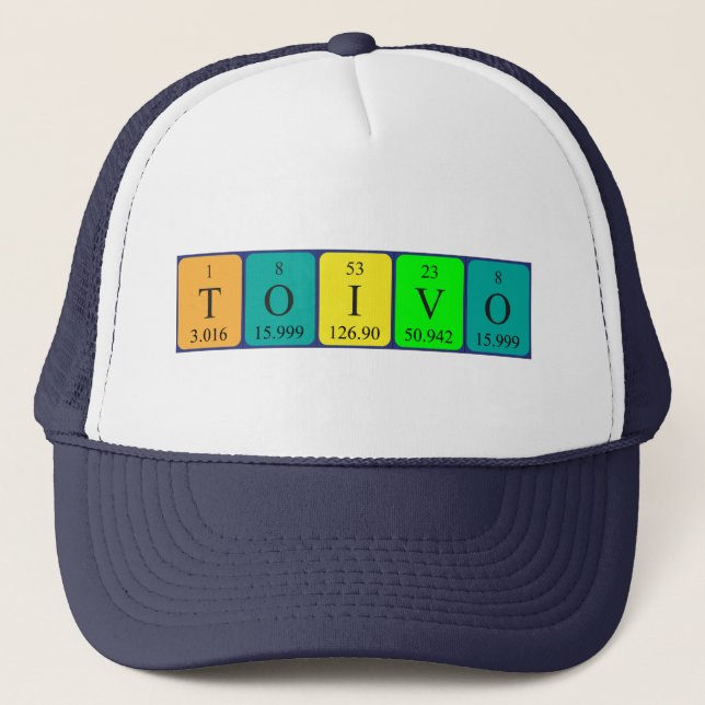 Gorra de nombres de tabla periódica de Toivo (Anverso)