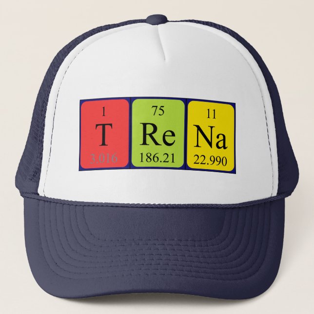 Gorra de nombres de tabla periódica de Trena (Anverso)