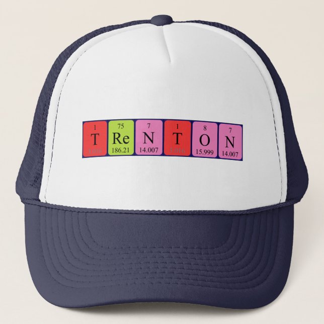 Gorra de nombres de tabla periódica de Trenton (Anverso)