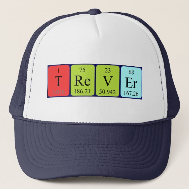 Gorra de nombres de tabla periódica de Trever (Anverso)