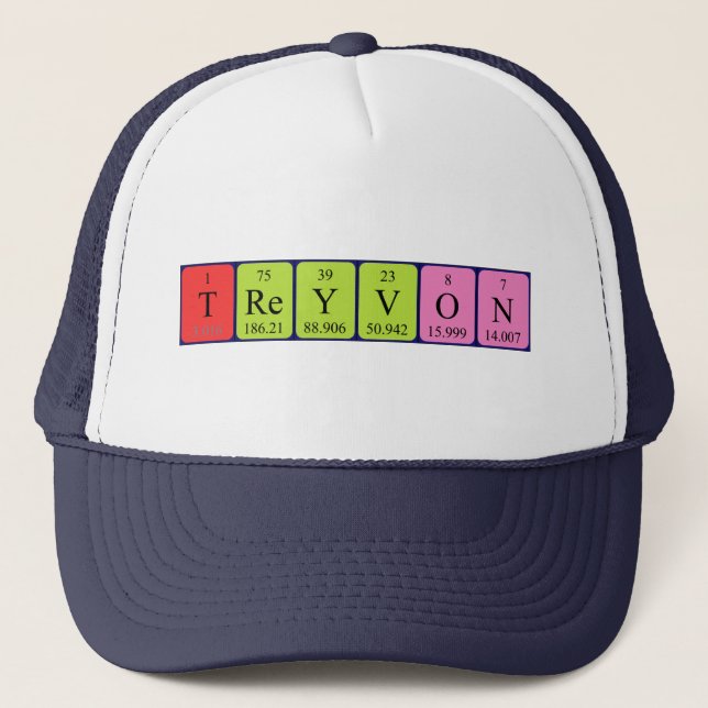 Gorra de nombres de tabla periódica de Treyvon (Anverso)