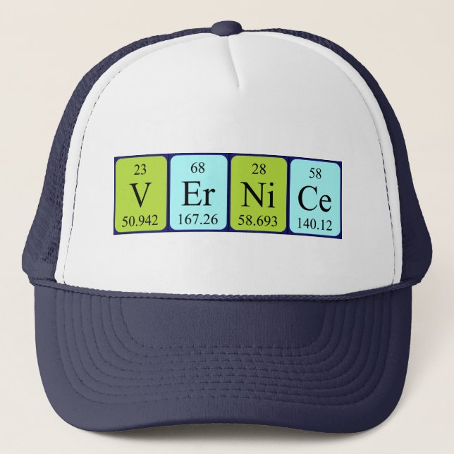 Gorra de nombres de tabla periódica de Vernice (Anverso)