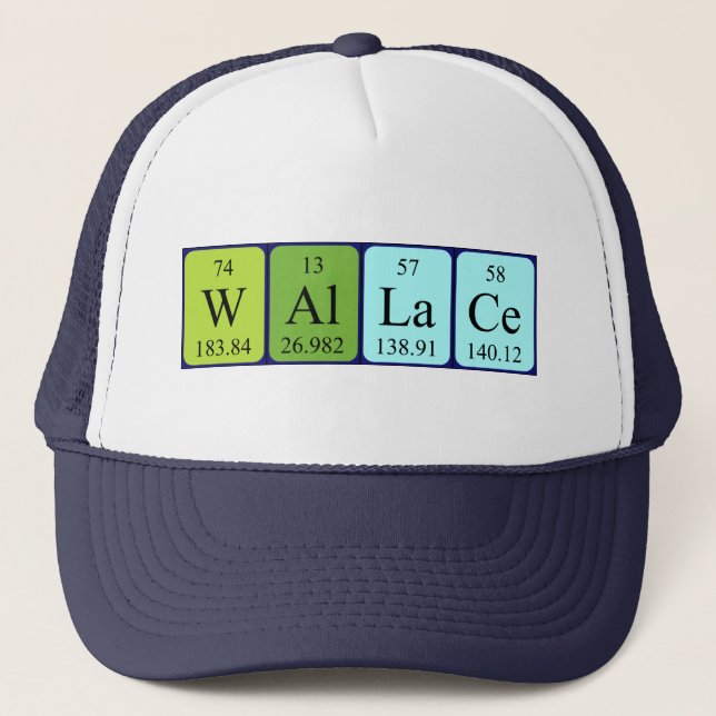Gorra de nombres de tabla periódica de Wallace (Anverso)