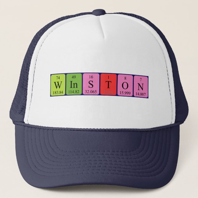 Gorra de nombres de tabla periódica de Winston (Anverso)