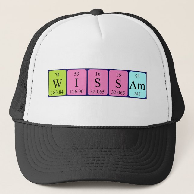 Gorra de nombres de tabla periódica de Wissam (Anverso)