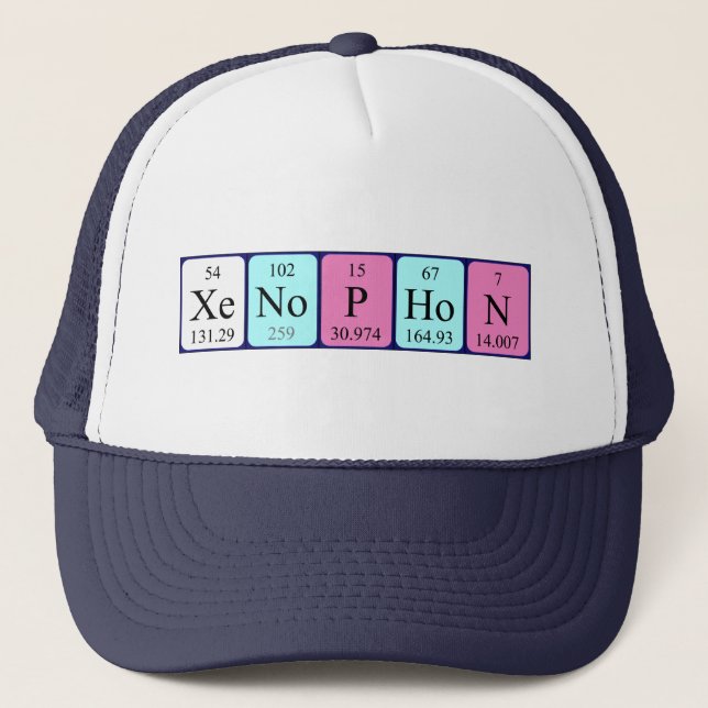 Gorra de nombres de tabla periódica de Xenophon (Anverso)