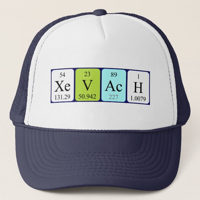 Gorra de nombres de tabla periódica de Xevach (Anverso)